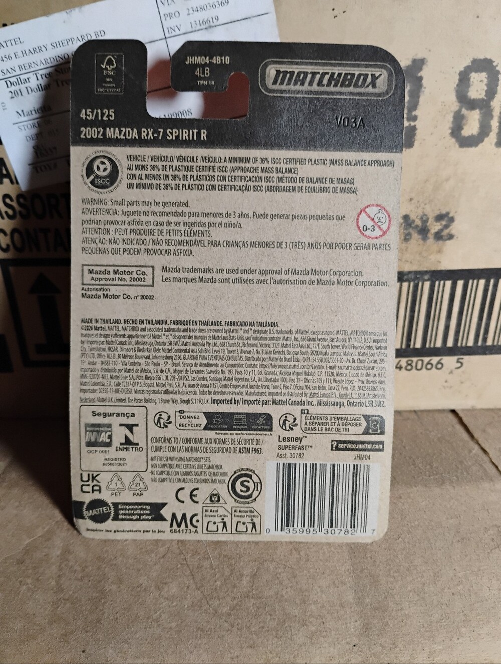 Matchbox 2002 Mazda RX-7 Spirit R SILVER 45/125 - Picture 2 of 2